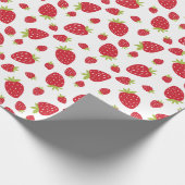 Cute Strawberry Pattern First Birthday Party Cadeaupapier (Hoek)