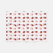 Cute Strawberry Pattern Fleece Blanket Cozy Kawaii (Voorkant (Horizontaal))