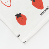 Cute Strawberry Pattern Fleece Blanket Cozy Kawaii (Hoek)