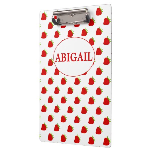 Cute Strawberry Pattern | Gepersonaliseerd Klembord (Links)