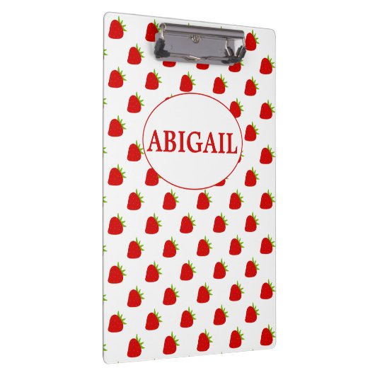 Cute Strawberry Pattern | Gepersonaliseerd Klembord (Rechts)