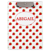 Cute Strawberry Pattern | Gepersonaliseerd Klembord (Voorkant)