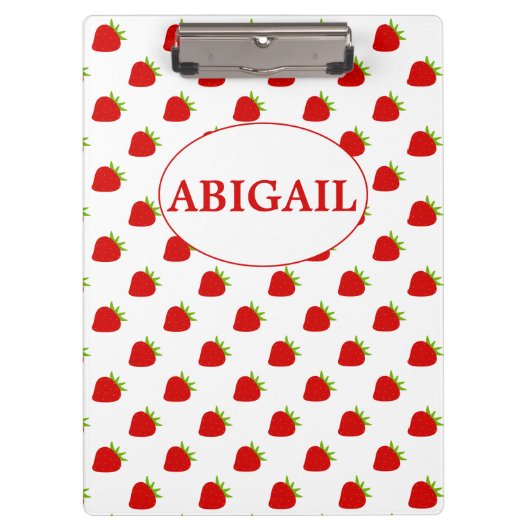 Cute Strawberry Pattern | Gepersonaliseerd Klembord (Voorkant)