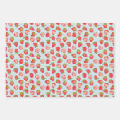 Cute Strawberry Pattern Inpakpapier Vel (Voorkant 2)