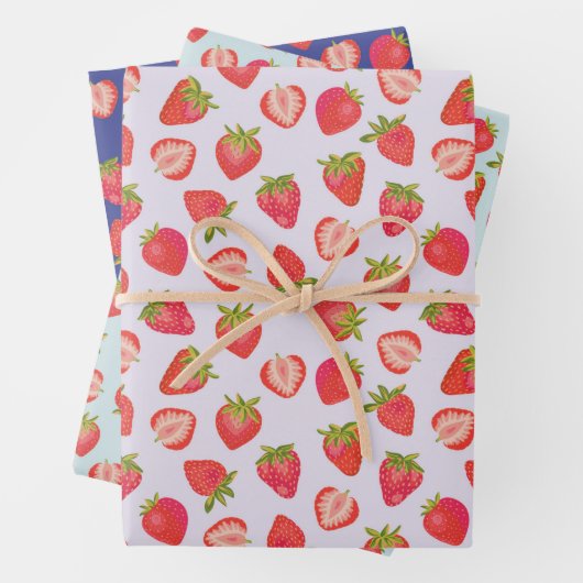Cute Strawberry Pattern Inpakpapier Vel (In situ)