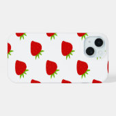 Cute Strawberry Pattern | iPhone 15 Hoesje (Achterkant horizontaal)