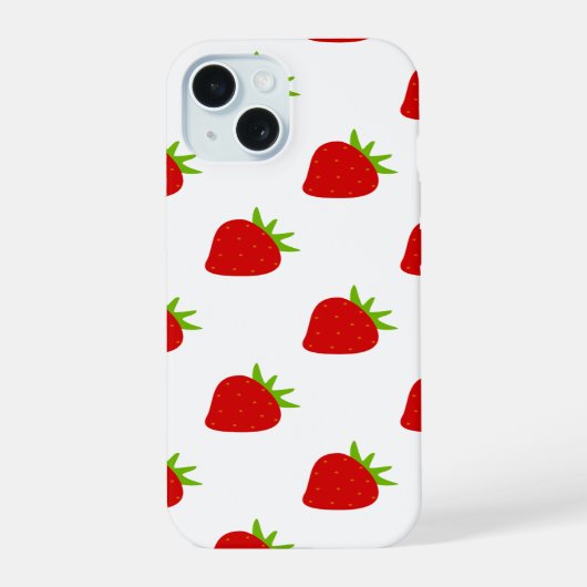 Cute Strawberry Pattern | iPhone 15 Hoesje (Achterkant)