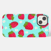 Cute Strawberry Pattern iPhone Hoesje (Achterkant horizontaal)