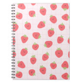 Cute Strawberry Pattern – Kawaii Strawberry Notitieboek (Voorkant)