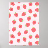 Cute Strawberry Pattern – Kawaii Strawberry Poster (Voorkant)