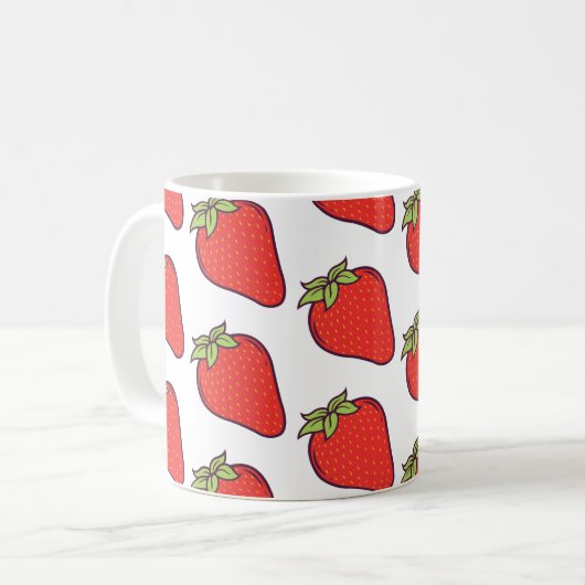 Cute Strawberry Pattern Koffiemok (Voorkant links)