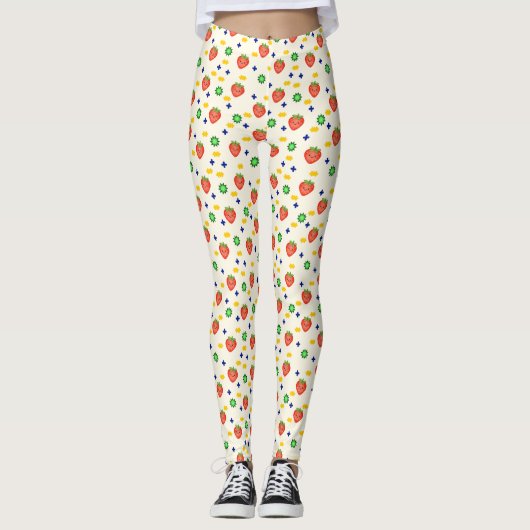 Cute Strawberry Pattern Leggings (Voorkant)