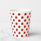 Cute Strawberry Pattern Papieren Bekers (Achterkant)