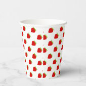Cute Strawberry Pattern Papieren Bekers (Rechts)