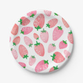 Cute Strawberry Pattern Papieren Bordje (Voorkant)