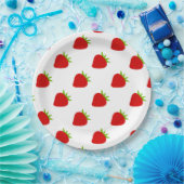 Cute Strawberry Pattern Papieren Bordje (Feest)