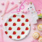Cute Strawberry Pattern Papieren Bordje (Feest)