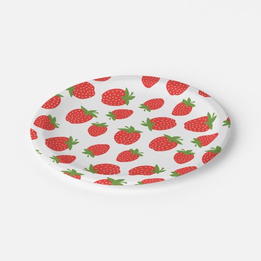 Cute Strawberry Pattern Papieren Bordje (Gekanteld)