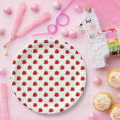 Cute Strawberry Pattern Papieren Bordje (Feest)