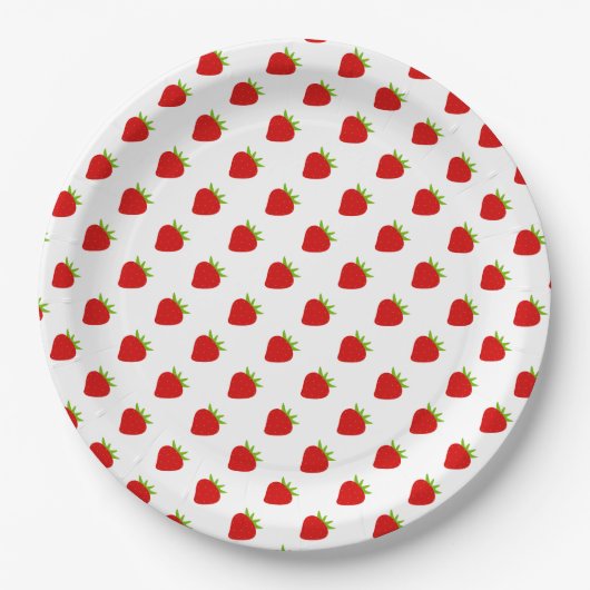Cute Strawberry Pattern Papieren Bordje (Voorkant)