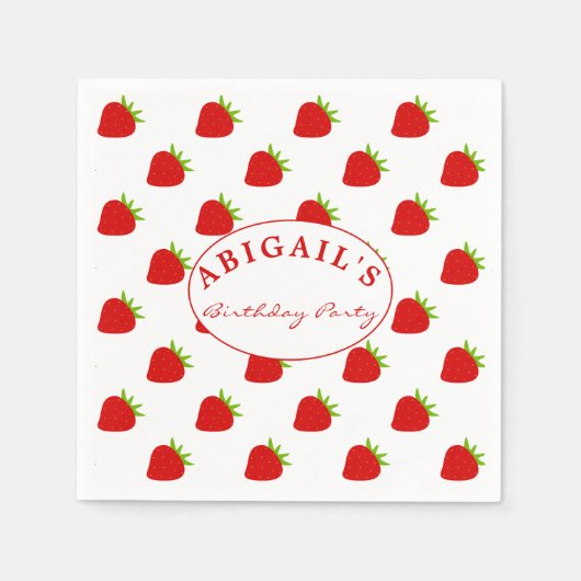 Cute Strawberry Pattern Personalized Servet (Voorkant)