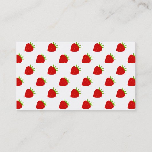 Cute Strawberry Pattern Personalized Visitekaartje (Achterkant)