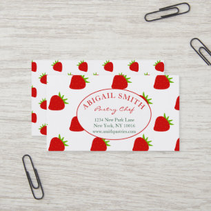 Cute Strawberry Pattern Personalized Visitekaartje