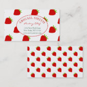 Cute Strawberry Pattern Personalized Visitekaartje (Voorkant / Achterkant)