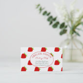 Cute Strawberry Pattern Personalized Visitekaartje (Staand voorkant)