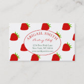 Cute Strawberry Pattern Personalized Visitekaartje (Voorkant)