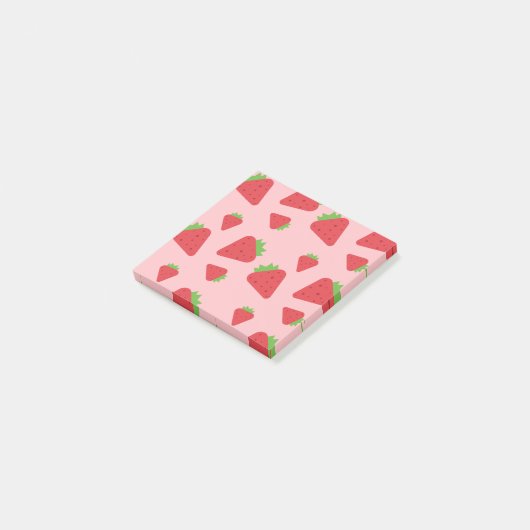 Cute Strawberry Pattern Post-it® Notes (Schuin)