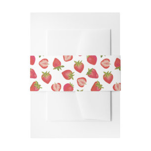 Cute Strawberry Pattern Uitnodigingen Wikkel