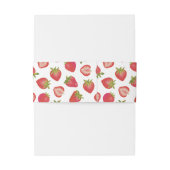 Cute Strawberry Pattern Uitnodigingen Wikkel (Achterkant Voorbeeld)