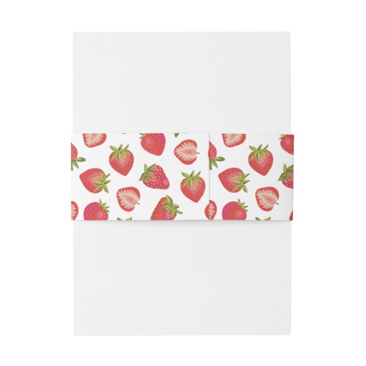 Cute Strawberry Pattern Uitnodigingen Wikkel (Achterkant Voorbeeld)