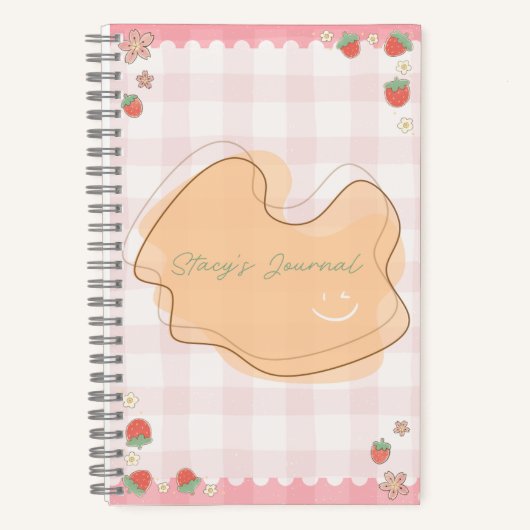 Cute Strawberry Personalized Journal Notitieboek (Voorkant)
