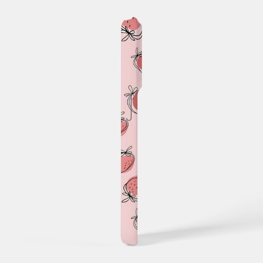 Cute Strawberry Pink Pattern Phone Case iPhone Hoesje (Rechterkant)