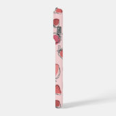 Cute Strawberry Pink Pattern Phone Case iPhone Hoesje (Linkerkant)