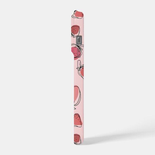 Cute Strawberry Pink Pattern Phone Case iPhone Hoesje (Linkerkant)