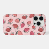 Cute Strawberry Pink Pattern Phone Case iPhone Hoesje (Achterkant horizontaal)