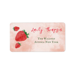 Cute Strawberry Red Green Baby shower Etiket