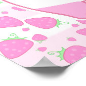 Cute Strawberry roze Kawaii Panda beer Poster (Hoek)