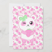 Cute Strawberry roze Kawaii Panda verjaarfeest Kaart (Achterkant)