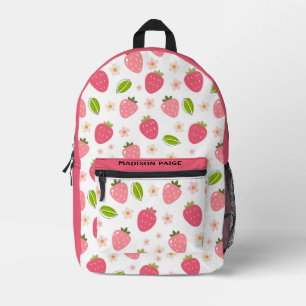 Cute Strawberry Roze Reizen Bedrukte Rugzak