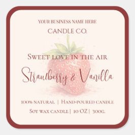 Cute Strawberry - Sweet Valentine Candle Label