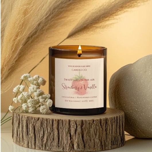 Cute Strawberry - Sweet Valentine Candle Label