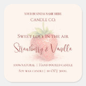 Cute Strawberry - Sweet Valentine Candle Label (Voorkant)