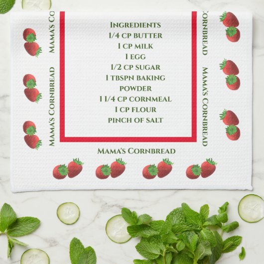 Cute Strawberry Thereipe Theedoek (Gevouwen)