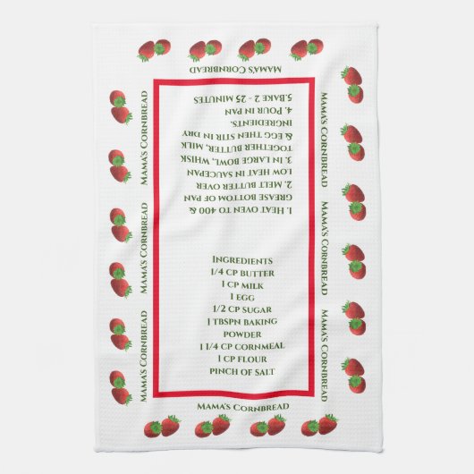 Cute Strawberry Thereipe Theedoek (Verticaal)