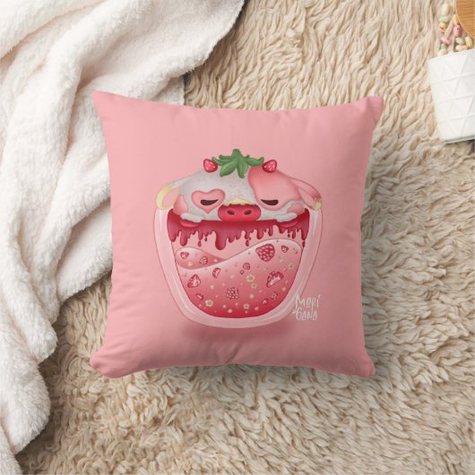 Cute Strawberry Throw Pillow – Kawaii Design Kussen (Deken)