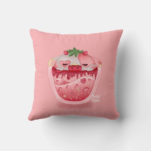 Cute Strawberry Throw Pillow – Kawaii Design Kussen (Achterkant)